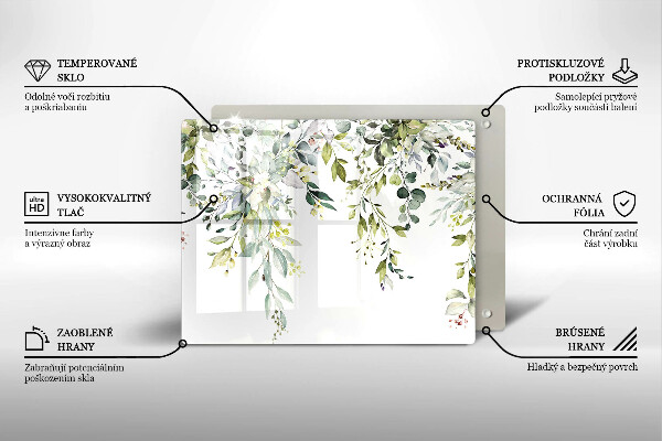 Tábua para cozinha Folhas e flores decorativas