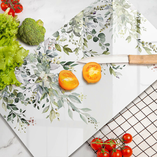 Tábua para cozinha Folhas e flores decorativas