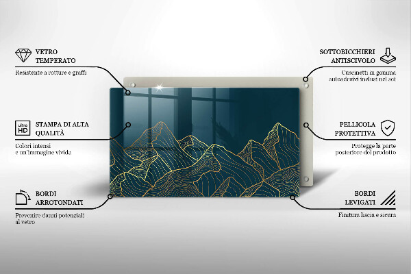 Tábua cozinha Montanhas abstratas