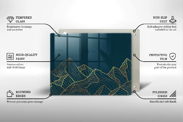 Tábua cozinha Montanhas abstratas