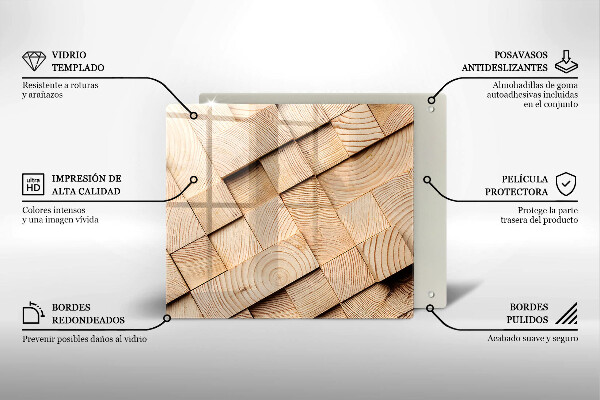 Tábua para corte Quadrados de madeira