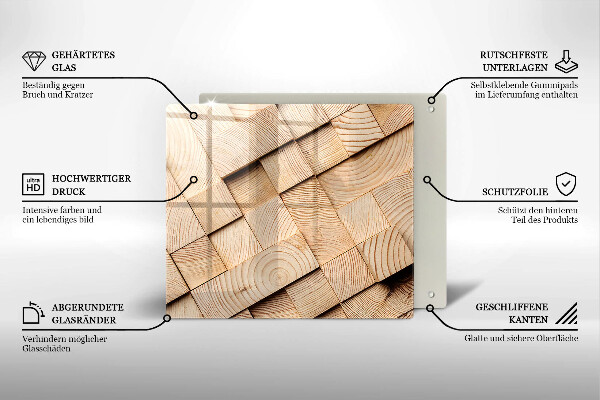 Tábua para corte Quadrados de madeira