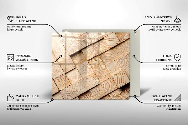 Tábua para corte Quadrados de madeira
