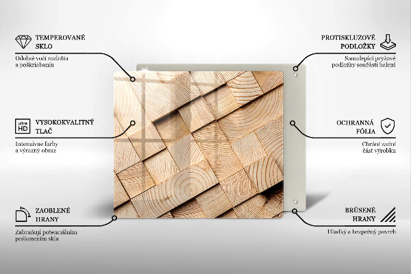 Tábua para corte Quadrados de madeira