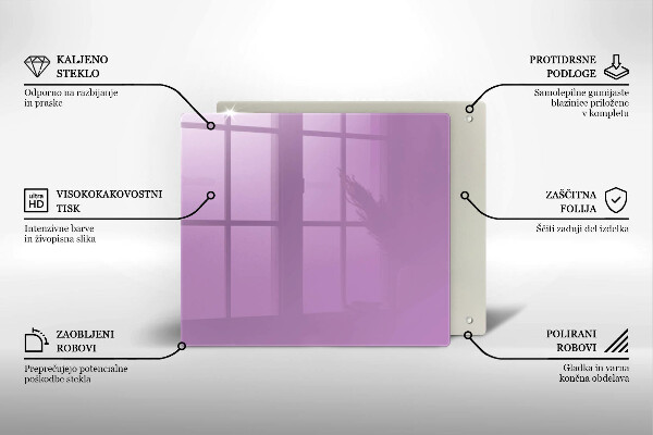 Tábua de cortar de vidro Violeta