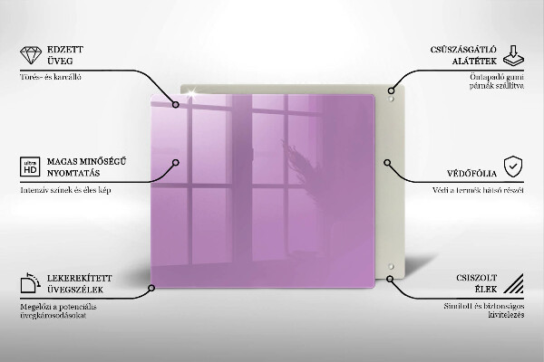 Tábua de cortar de vidro Violeta