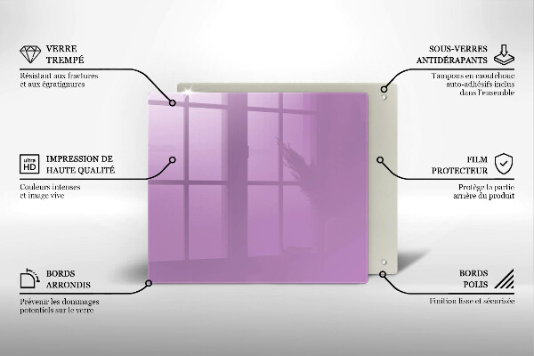 Tábua de cortar de vidro Violeta