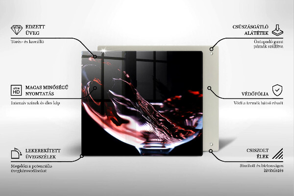 Tábua para cozinha Um copo de vinho tinto