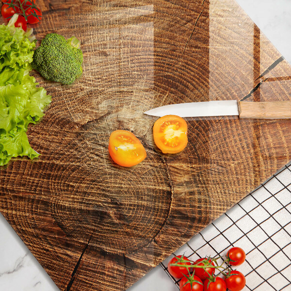 Tábua para cozinha Anéis de árvores de madeira