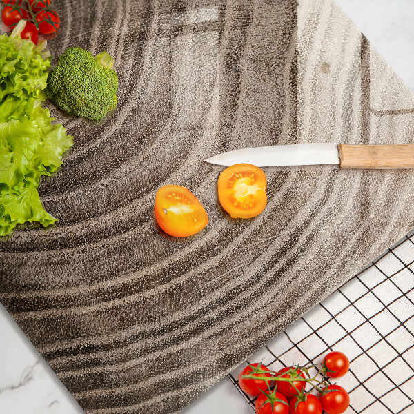 Tábua cozinha Anéis de árvores de madeira