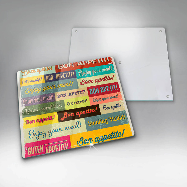 Tábua de cortar alimentos Bon appetit legendas idiomas