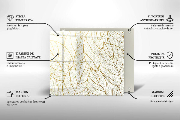 Tábua de cortar Padrão de folha de arte de linha