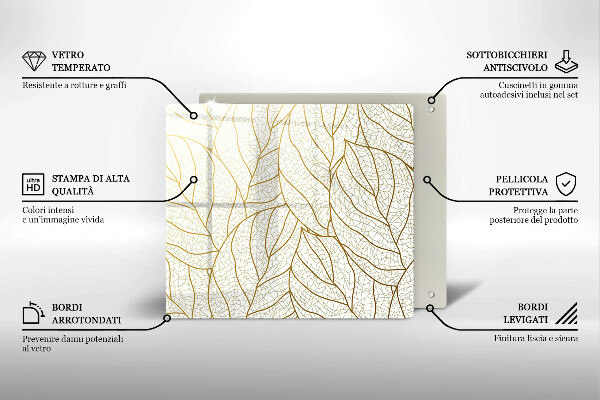 Tábua de cortar Padrão de folha de arte de linha