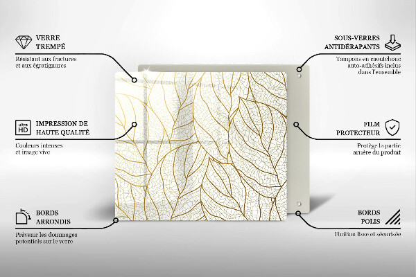 Tábua de cortar Padrão de folha de arte de linha