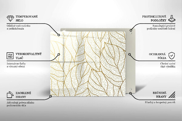 Tábua de cortar Padrão de folha de arte de linha