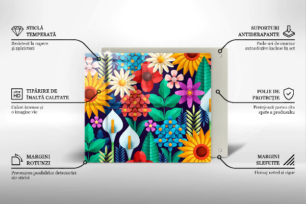 Tábua cozinha Ilustração de um prado de flores