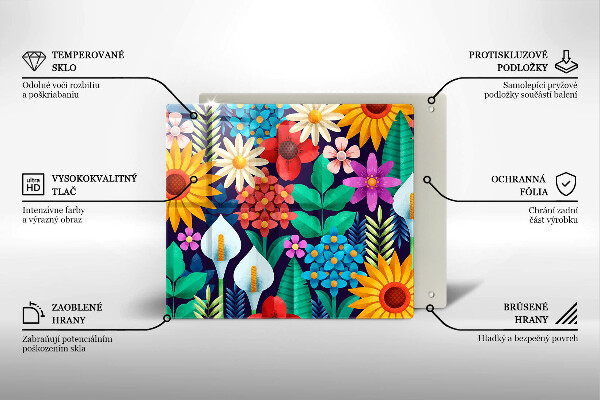 Tábua cozinha Ilustração de um prado de flores