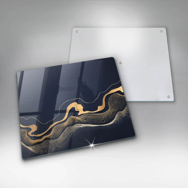 Tábua para cozinha Linhas douradas abstratas