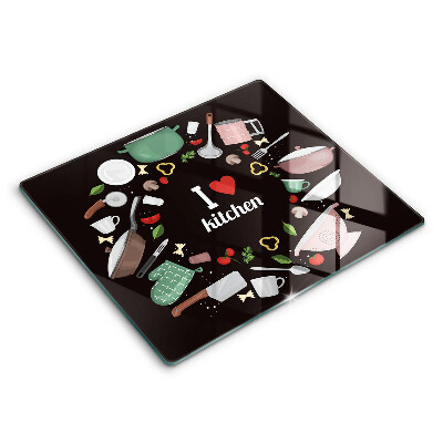Tábua de cortar Eu amo ilustração de cozinha