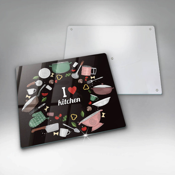 Tábua de cortar Eu amo ilustração de cozinha