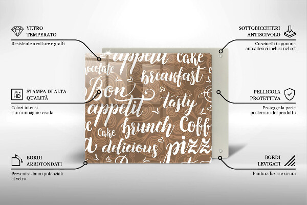 Tábua de corte legendas de bom apetite