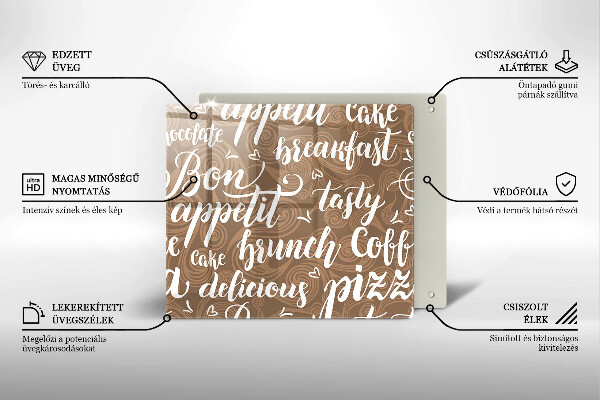 Tábua de corte legendas de bom apetite