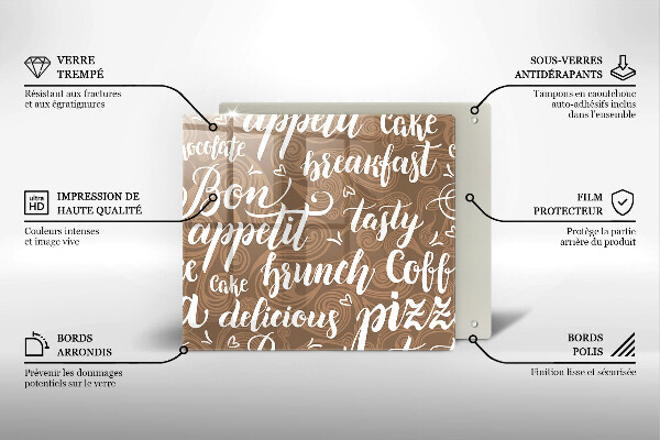 Tábua de corte legendas de bom apetite