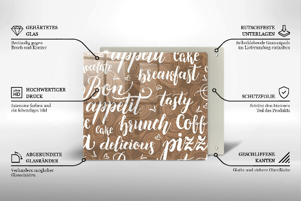 Tábua de corte legendas de bom apetite