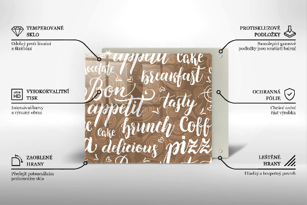 Tábua de corte legendas de bom apetite