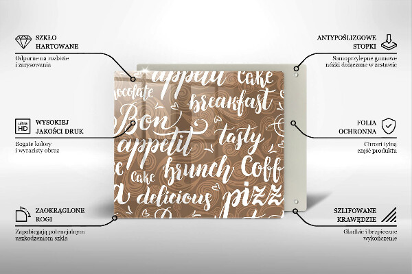 Tábua de corte legendas de bom apetite