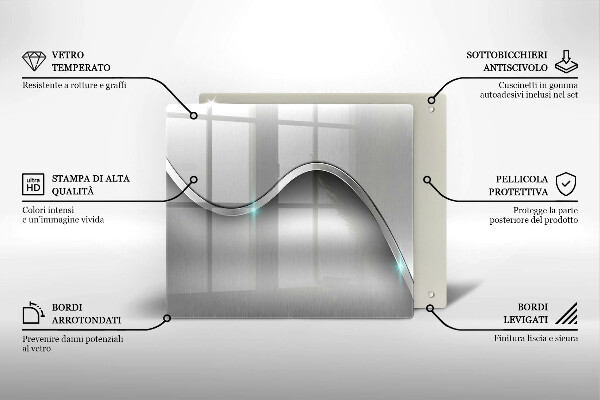 Tábua de cortar de vidro Abstração de metal