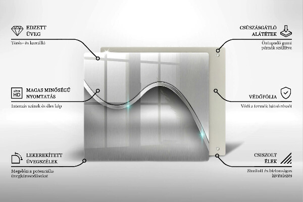 Tábua de cortar de vidro Abstração de metal