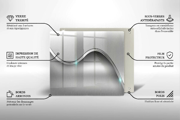 Tábua de cortar de vidro Abstração de metal