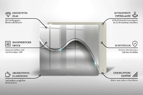 Tábua de cortar de vidro Abstração de metal