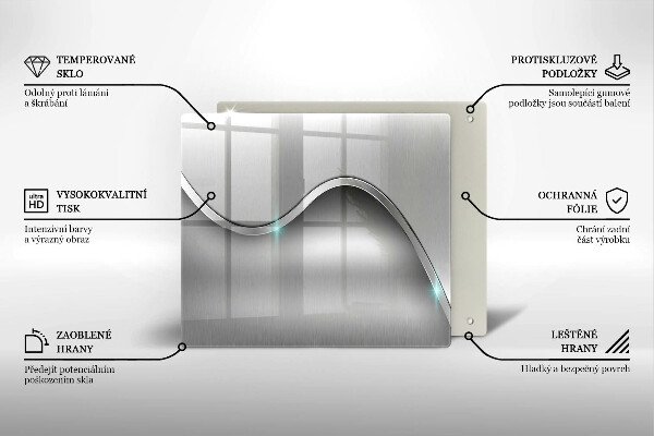 Tábua de cortar de vidro Abstração de metal