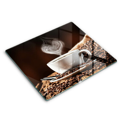 Tábua de vidro Café e uma xícara