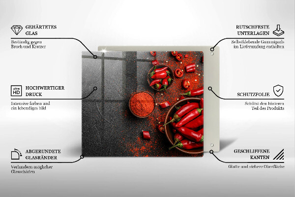 Tábua para cozinha Pimentas vermelhas