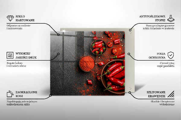 Tábua para cozinha Pimentas vermelhas