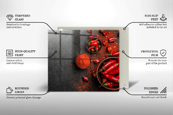 Tábua para cozinha Pimentas vermelhas