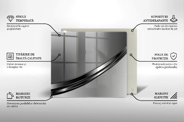 Tábua de vidro Abstração de metal