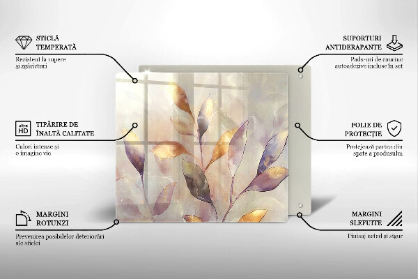 Tábua corte Folhas boho pintadas