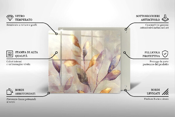 Tábua corte Folhas boho pintadas