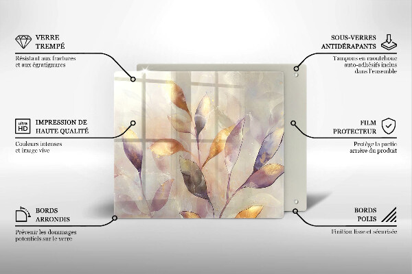 Tábua corte Folhas boho pintadas