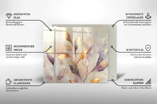 Tábua corte Folhas boho pintadas