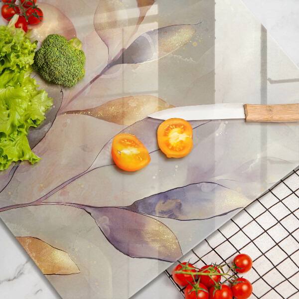 Tábua corte Folhas boho pintadas