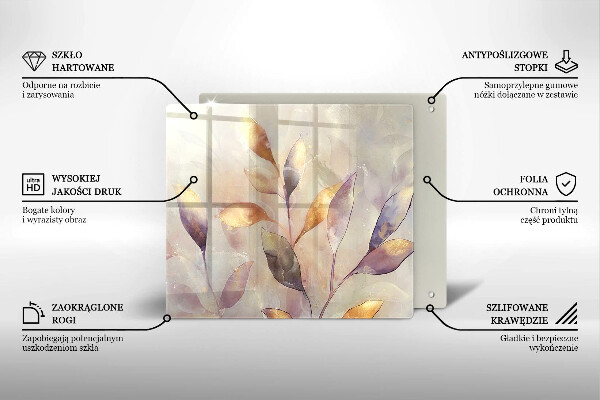 Tábua corte Folhas boho pintadas