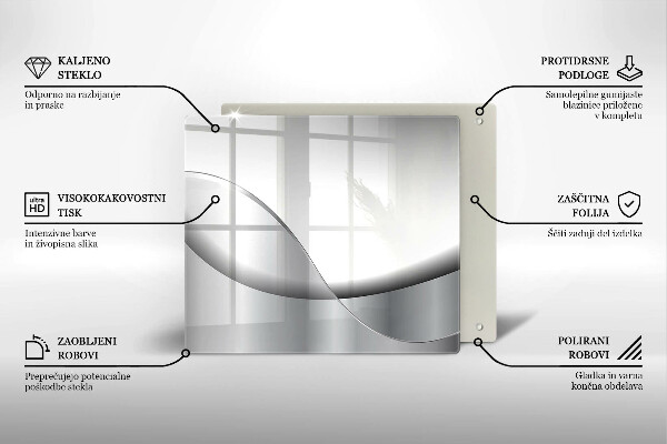 Tábua de corte de vidro Design de linhas abstratas