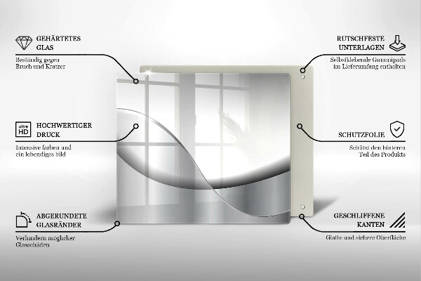 Tábua de corte de vidro Design de linhas abstratas