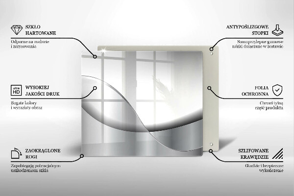 Tábua de corte de vidro Design de linhas abstratas