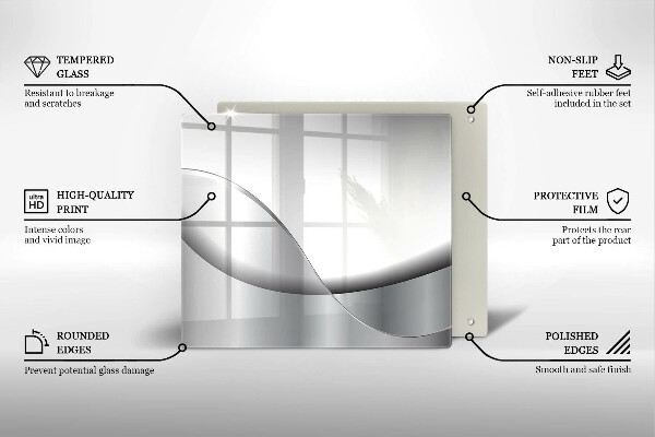 Tábua de corte de vidro Design de linhas abstratas